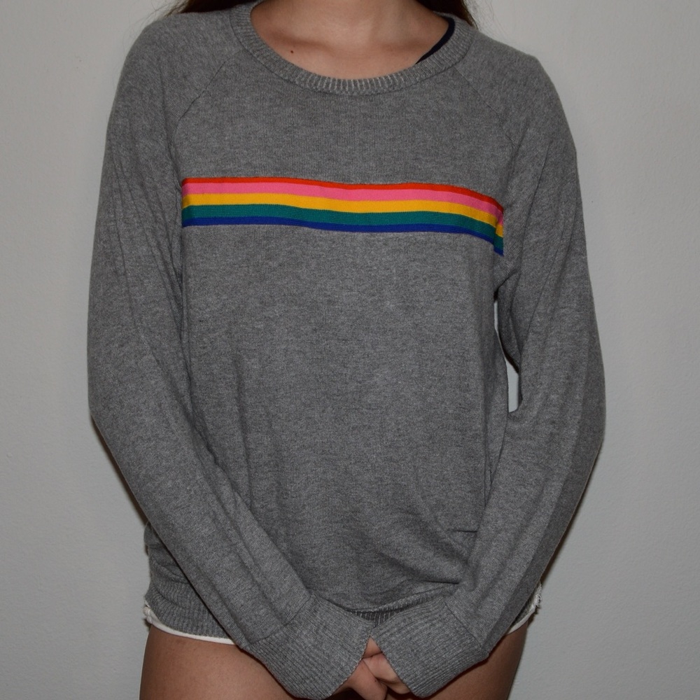 LNA 🌈 Rainbow Stripe Sweater